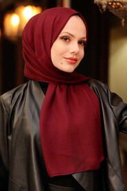 Claret Red Hijab Shawl 53060BR - 4