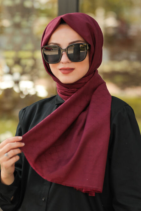 Claret Red Hijab Shawl 7530BR - NEVA STYLE