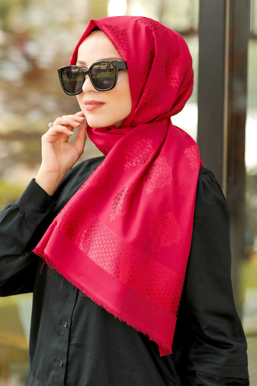 Claret Red Hijab Shawl 7531BR