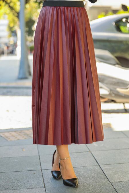 Claret Red Hijab Skirt 12911BR - NEVA STYLE