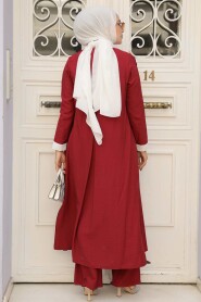 Claret Red Hijab Triple Suit 5223BR - 3