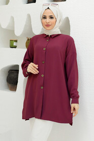 Claret Red Hijab Tunic 3793BR - NEVA STYLE