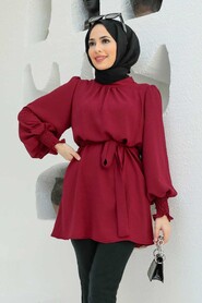 Claret Red Hijab Tunic 3795BR - 2