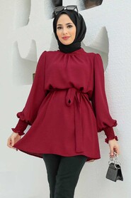 Claret Red Hijab Tunic 3795BR - 1
