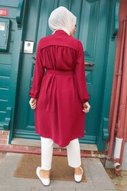 Claret Red Hijab Tunic 5641BR - 2