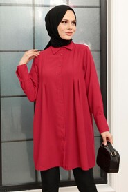 Claret Red Hijab Tunic 5688BR - NEVA STYLE