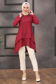 Claret Red Hijab Tunic 5724BR - 1