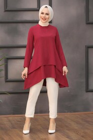 Claret Red Hijab Tunic 5724BR - 4