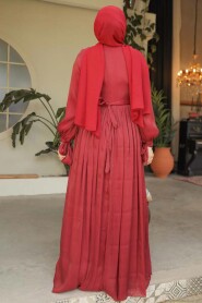 Claret Red Modest Prom Dress 44591BR - 3