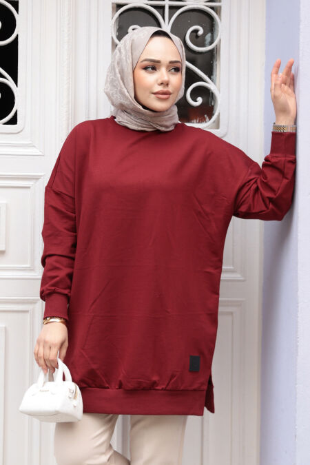 Claret Red Modest Tunic 30644BR - NEVA STYLE