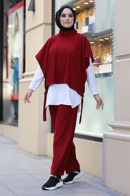 Claret Red Triple Suit Dress 13310BR - 1