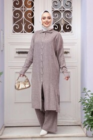 Collared Mink Knit Modest Two-Piece Set 34181V - 2