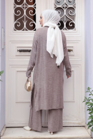 Collared Mink Knit Modest Two-Piece Set 34181V - 4