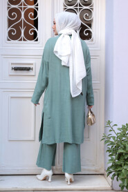 Collared Mint Knit Modest Two-Piece Set 34181MINT - 4