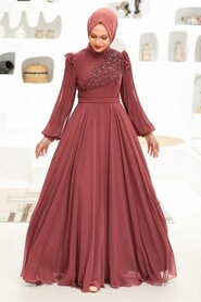  Long Sleeve Copper Hijab Dress 22110BKR - 1