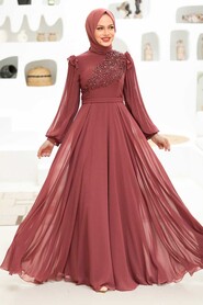  Long Sleeve Copper Hijab Dress 22110BKR - 2