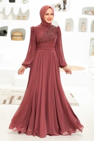  Long Sleeve Copper Hijab Dress 22110BKR - 3