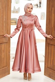  Luxury Cooper Islamic Wedding Dress 22260BKR - 1