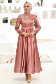  Luxury Cooper Islamic Wedding Dress 22260BKR - 5