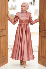  Luxury Cooper Islamic Wedding Dress 22260BKR - 3