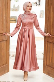  Luxury Cooper Islamic Wedding Dress 22260BKR - 2