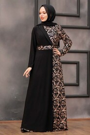  Plus Size Cooper Islamic Wedding Dress 3067BKR - 1