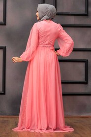  Luxorious Coral Islamic Evening Gown 5383MR - 2