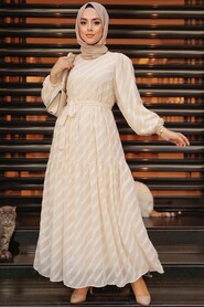 Crem Hijab Dress 10015KR - 1