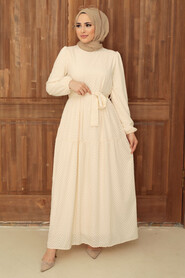 Crem Hijab Dress 13290KR - 1