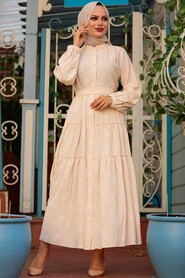 Crem Hijab Dress 2284KR - 1