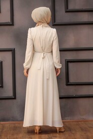 Crem Hijab Dress 2734KR - 2