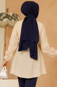 Dark Beige Modest Top 10025KBEJ - 4