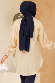 Dark Beige Modest Tunic 10059KBEJ - 4