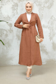 Dark Brown Long Sleeve Coat 11341KKH - 2