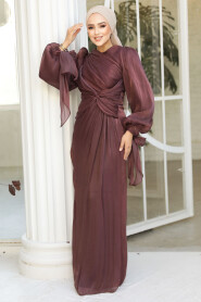 Dark Brown Modest Gown 47261KKH - 1