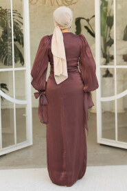 Dark Brown Modest Gown 47261KKH - 5