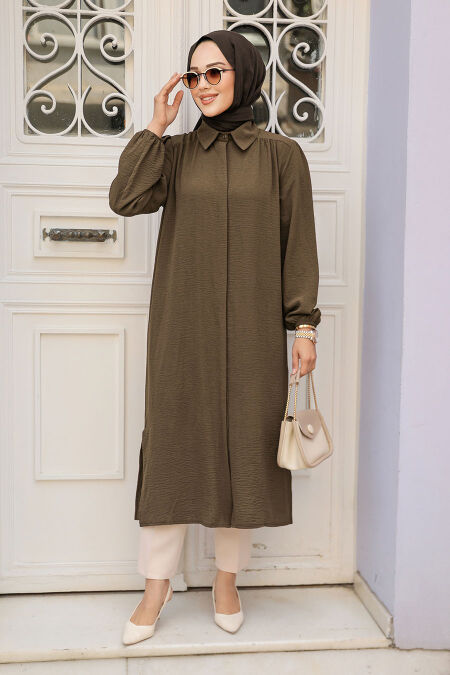 Dark Brown Modest Top 41401KKH - NEVA STYLE