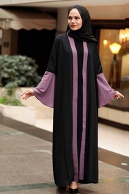 Dark Dusty Rose Hijab Abaya 55510KGK - 2