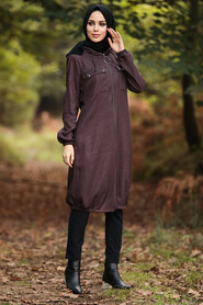 Dark Dusty Rose Hijab Coat 503KGK - 2