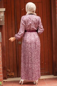 Dark Dusty Rose Hijab Dress 2283KGK - 2