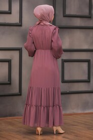 Dark Dusty Rose Hijab Dress 2409KGK - 2