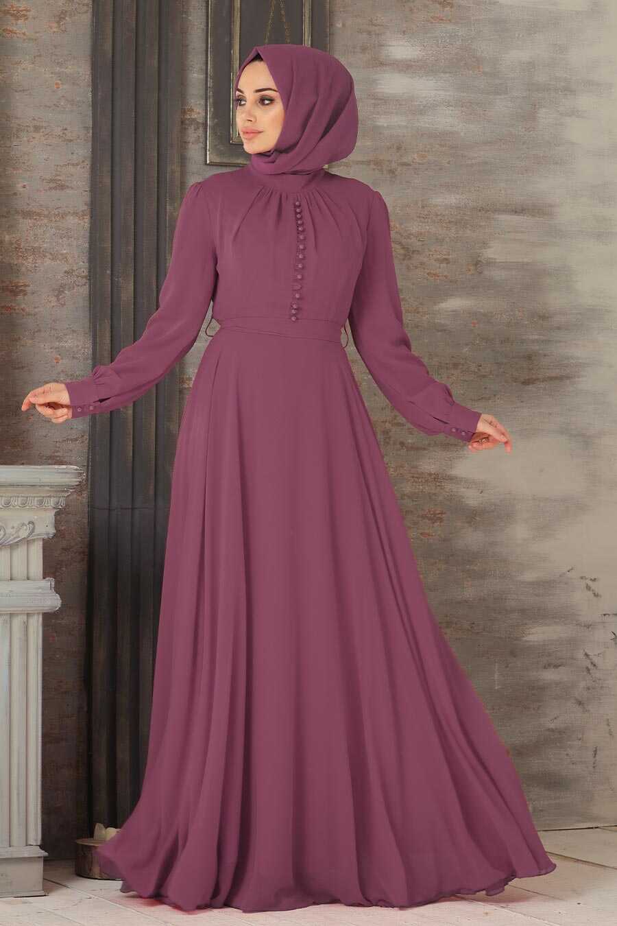 Dark Dusty Rose Hijab Dress 2703KGK - Neva-style.com