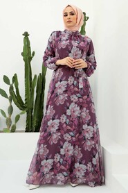 Dark Dusty Rose Hijab Dress 279015KGK - 2