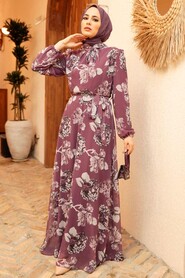 Dark Dusty Rose Hijab Dress 279020KGK - 1