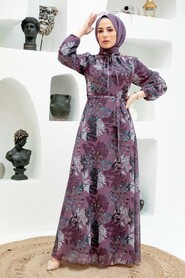 Dark Dusty Rose Hijab Dress 279024KGK - 1