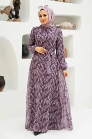 Dark Dusty Rose Hijab Dress 279040KGK - 2