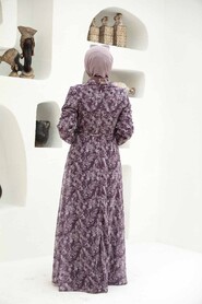Dark Dusty Rose Hijab Dress 279040KGK - 3