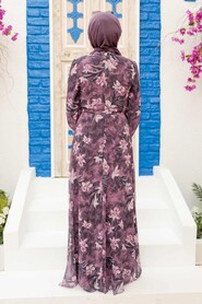 Dark Dusty Rose Hijab Dress 279068KGK - 3
