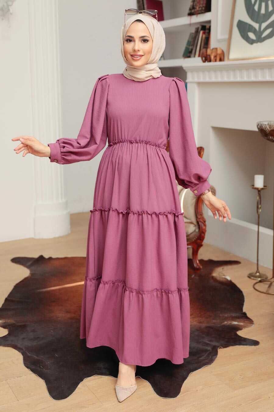 Dark Dusty Rose Hijab Dress 30301KGK