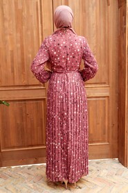 Dark Dusty Rose Hijab Dress 32990KGK - 2